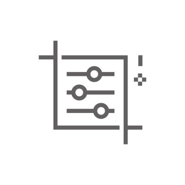 Ayarlama simgesi. Web için ayar vektör simgesinin taslağı. Web siteleri ve mobil uygulamalar için web sembolü. Moda tasarımı. Vektör illüstrasyonu.