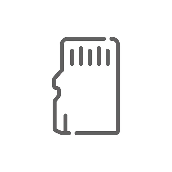 Speicherkartensymbol Umriss Illustration Der Speicherkarte Vektor Symbol Für Das Web — Stockvektor
