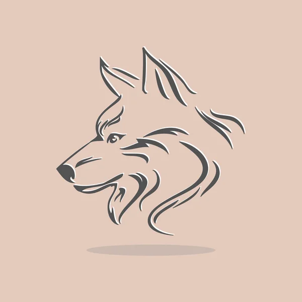 Un símbolo de lobo — Vector de stock