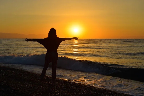 Soluppgång på stranden — Stockfoto