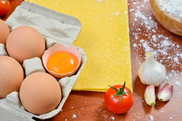 Eggnudler – stockfoto