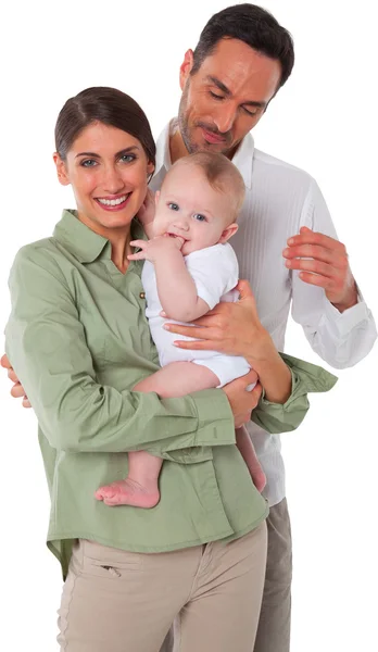 Gelukkig moeder en vader met babyjongen — Stockfoto