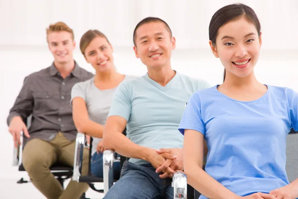 Multi ethnic group of people in seminar — Stock Photo, Image