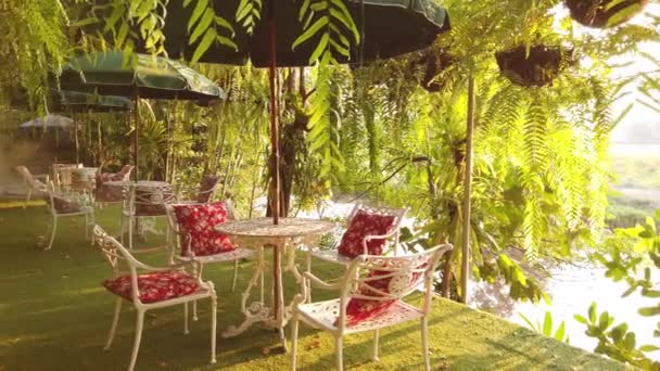 Tavolo Sedie Giardino — Video Stock