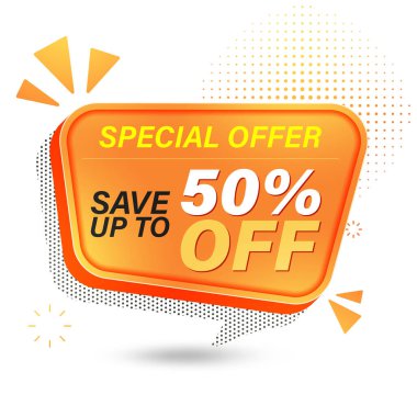 Web için satılık afiş şablonu tasarımı, indirimli% 50 'ye kadar indirim.