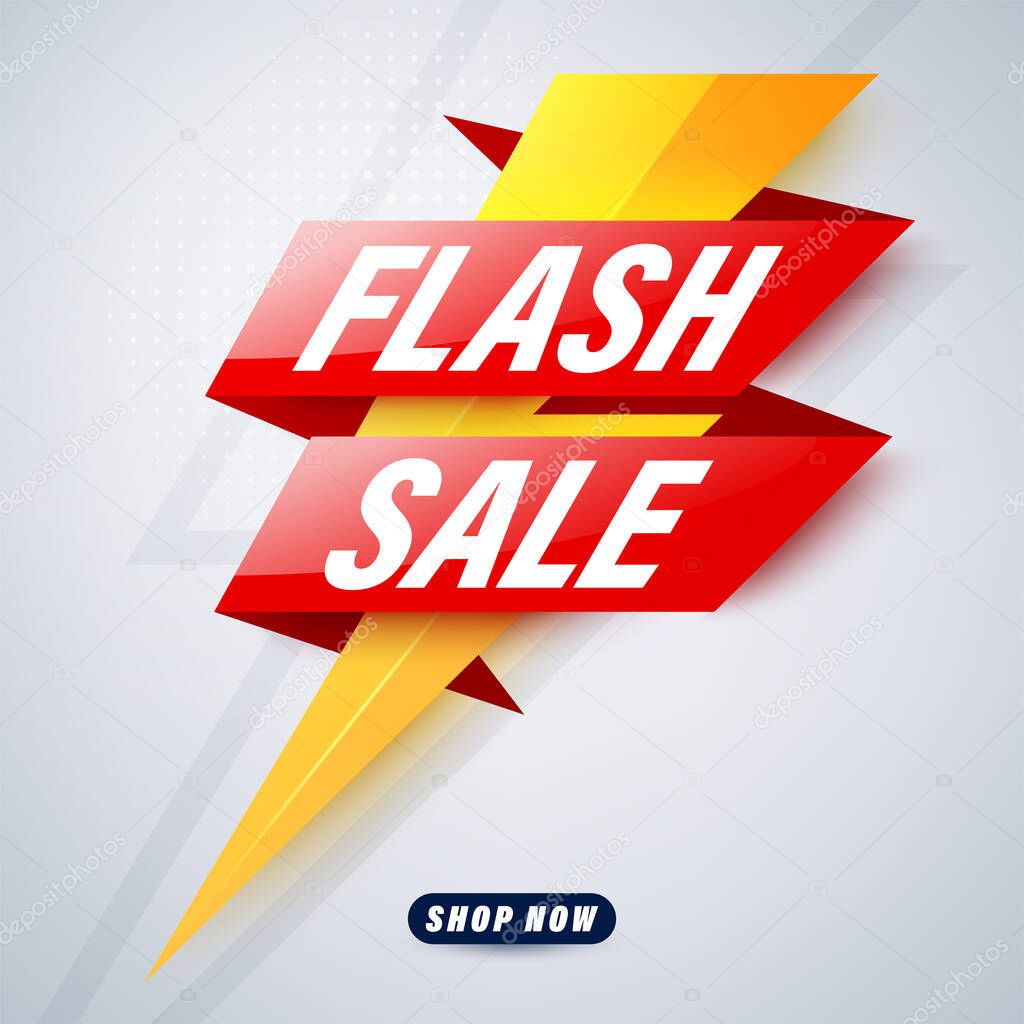 Flash sale banner template design for web or social media.