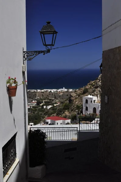 Unutulmaz Deniz Manzarası Mojacar Köyü Endülüs Spanya — Stok fotoğraf