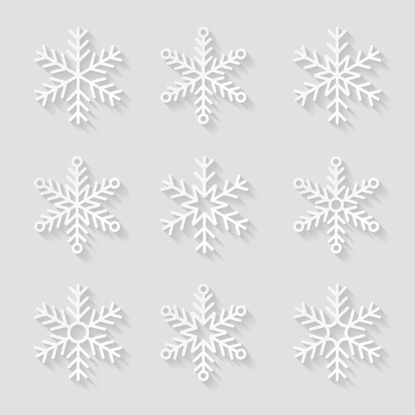 Flocos de neve de papel decorativo — Vetor de Stock