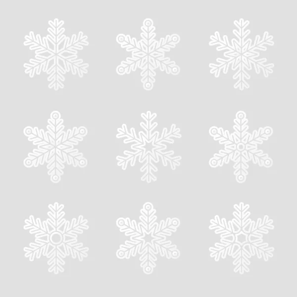 Conjunto de flocos de neve — Vetor de Stock