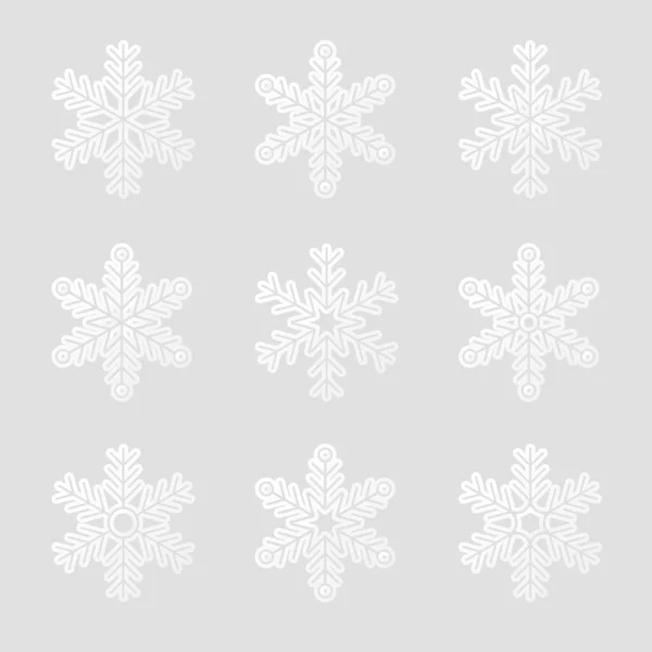 Conjunto de copos de nieve — Archivo Imágenes Vectoriales