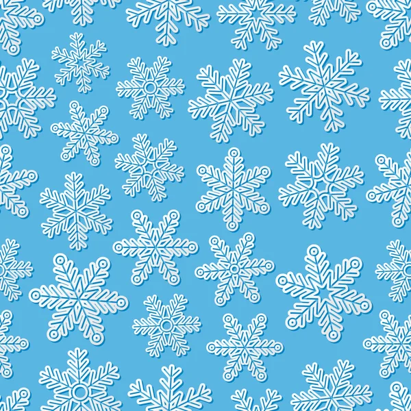 Fond sans couture avec flocons de neige — Image vectorielle