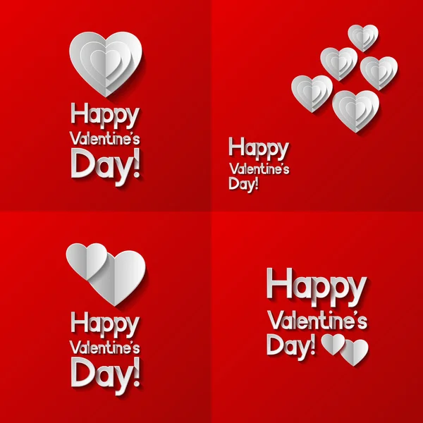 Set of Valentines day greeting cards — Stock Vector