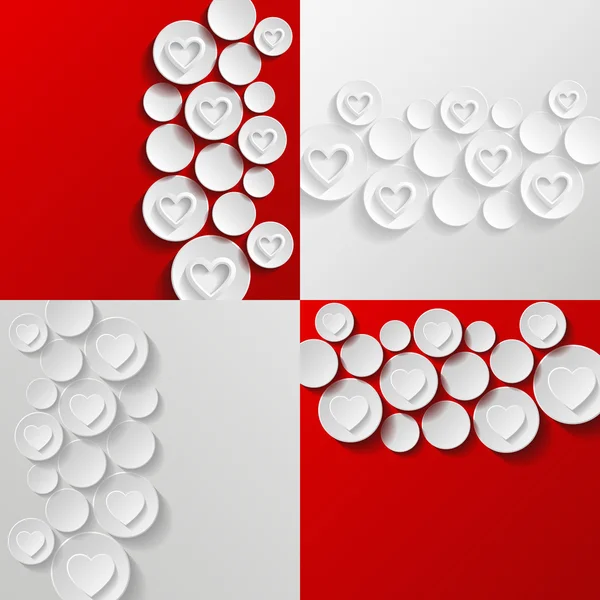 Set of abstract backgrounds with hearts — Stock Vector