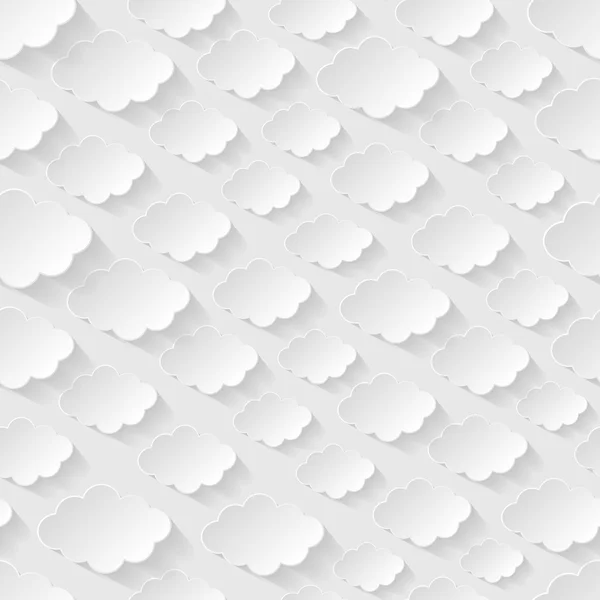 Modèle sans couture avec des nuages de papier — Image vectorielle