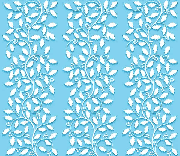 Sömlös blommönster med holly. Vektor illustration. — Stock vektor