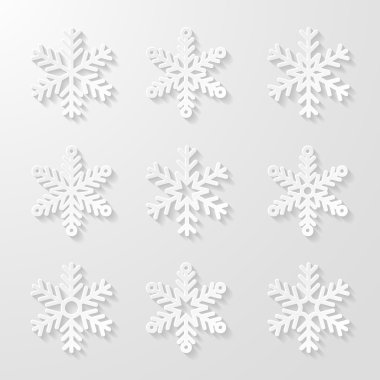 Dekoratif kar taneleri kümesi. Vektör çizim.