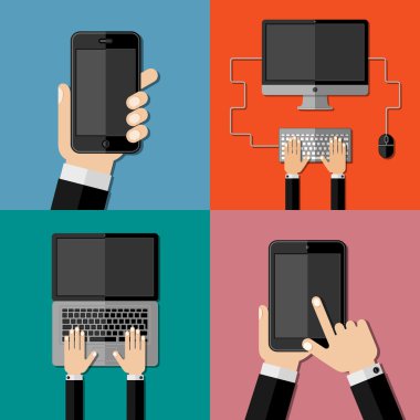 Becerikli alet. Düz simgeler kümesi