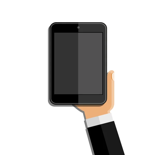 Händer som håller mobiltelefon. Platt design — Stock vektor