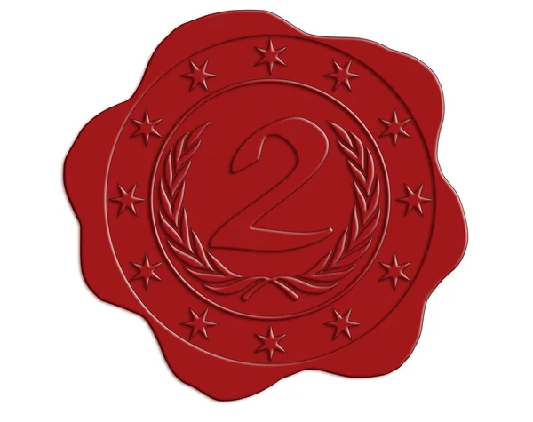 Second Place Red Wax Seal — Stock Photo, Image