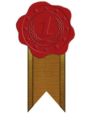 Vektör ilk yer kırmızı mum mühür kurdele ile 