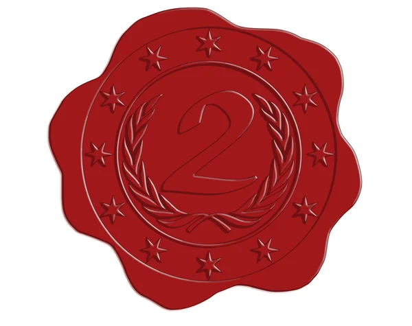 Vecteur Deuxième place Sceau de cire rouge — Image vectorielle