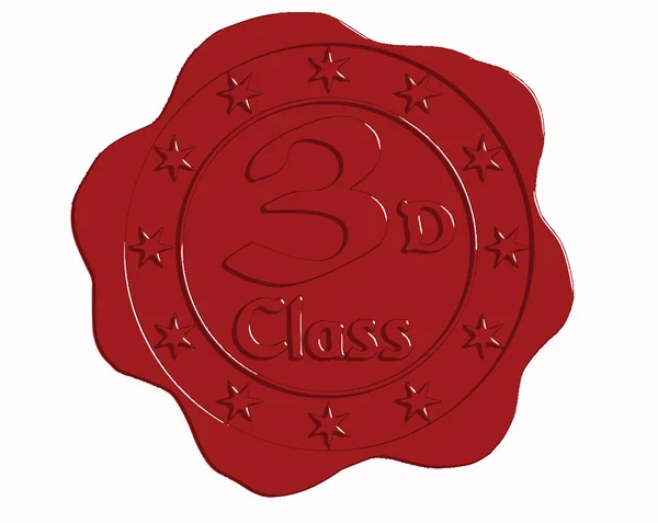 Vector derde klasse rode lakzegel — Stockvector