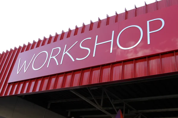 Picture of rooftop Workshop Text Sign — Stock Photo, Image