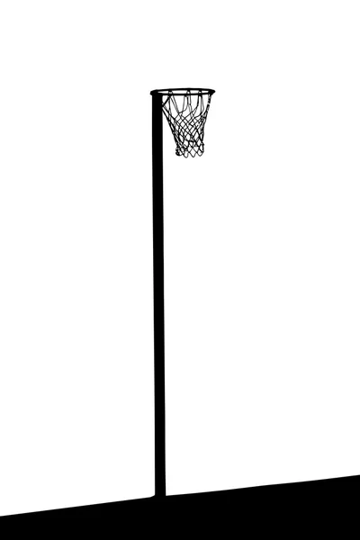 Silhouet van doelpaal met net voor netbal, korfbal, basketbal — Stockvector