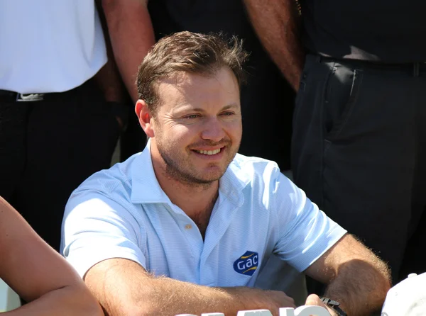 Mens pro golfer Richard Sterne posing for group photo after the — ストック写真