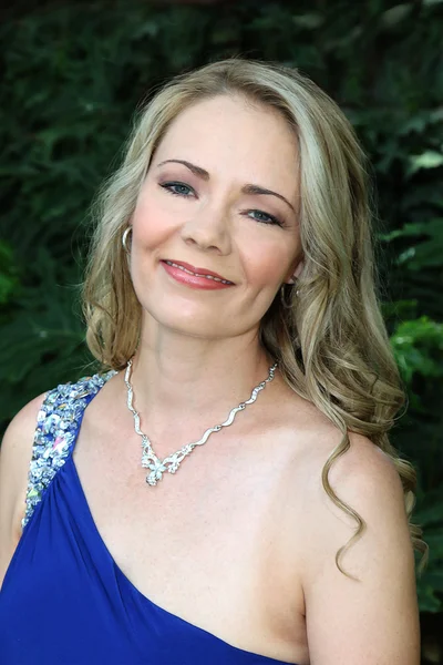 Portrait of Lovely blond lady in evening gown — Stock Photo, Image