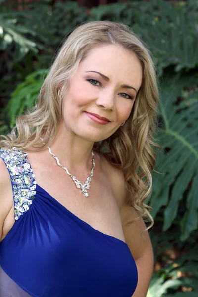 Portrait of Lovely lady in evening gown — Stock Photo, Image