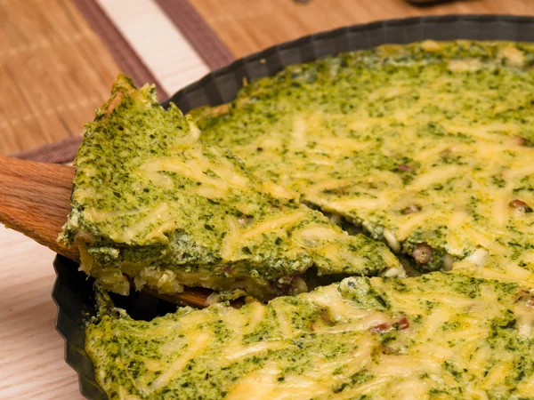 Spenat quiche — Stockfoto