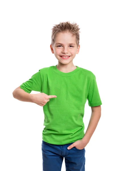 T-shirt on young man in front and behind — Stock Photo, Image