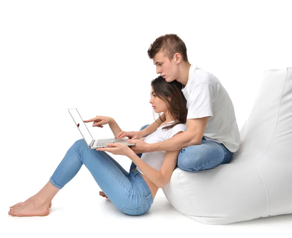 Happy couple Online Shopping Internet Shop online with Laptop