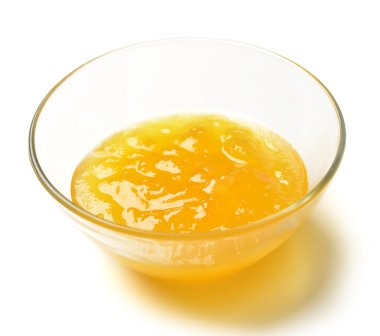 Tatlı kavun reçel bal ile şeffaf cam kapta 