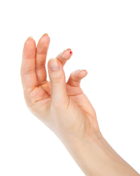 Flesh blood wound from diabetes patient finger to make glucose l — Stock Photo, Image