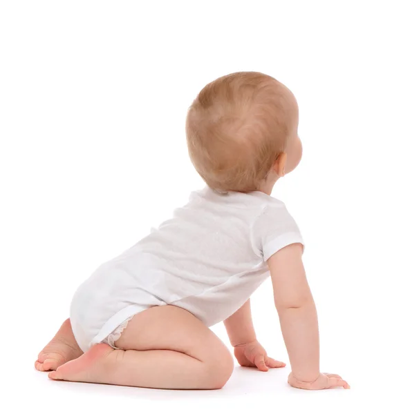 Niño bebé niño sentado mirando hacia atrás vista trasera —  Fotos de Stock