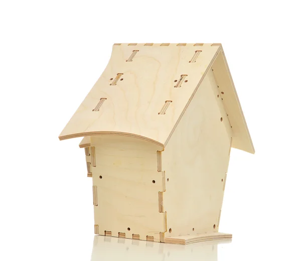 Ptačí neasting dům ze dřeva, samostatný — Stock fotografie