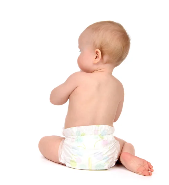 Child baby toddler sitting facing backwards from the back rear v — Stock Photo, Image