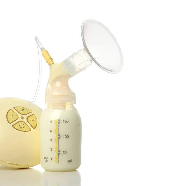 New compact electric breast pump to increase milk supply for bre — Stock Photo, Image