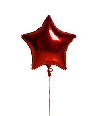 Büyük kırmızı balon balonu beyaz bir balonda izole edilmiş doğum günü partisi için. 