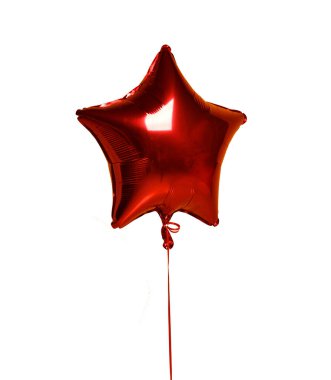 Büyük kırmızı balon balonu beyaz bir balonda izole edilmiş doğum günü partisi için. 