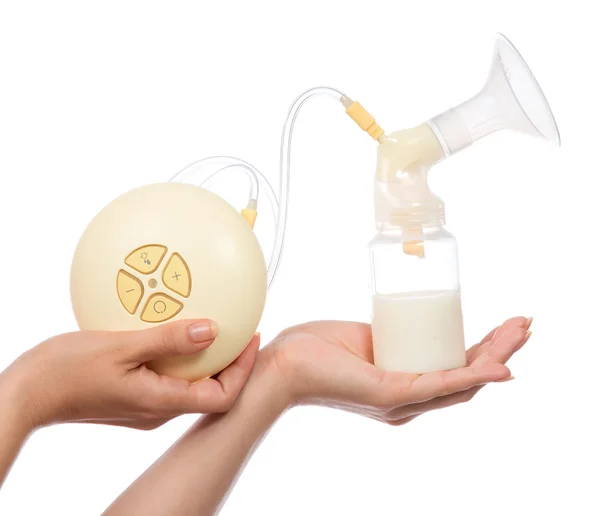 Bomba de mama para aumentar a oferta de leite para a mãe que amamenta — Fotografia de Stock