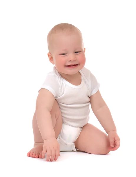 Infant child baby toddler sitting or crawling happy smiling — Stock Photo, Image