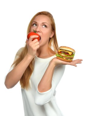 Fast food kavramı. lezzetli sağlıksız burger sandviç