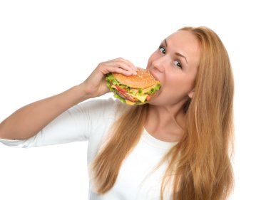 Fast food kavramı. Ben sandviç lezzetli sağlıksız burger