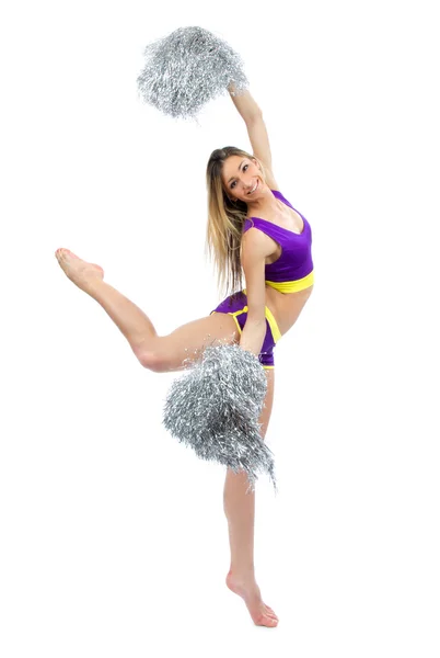 Beautiful cheerleader woman dancer girls from cheerleading team — Stock Photo, Image