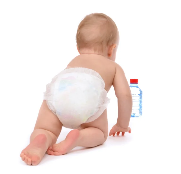 Child baby toddler crawling facing backwards from the back rear — Stock Photo, Image