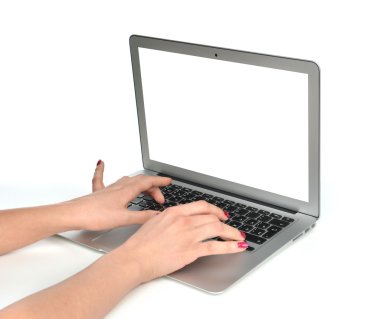 Elleri boş boşluk s ile klavye bilgisayar laptop yazarak