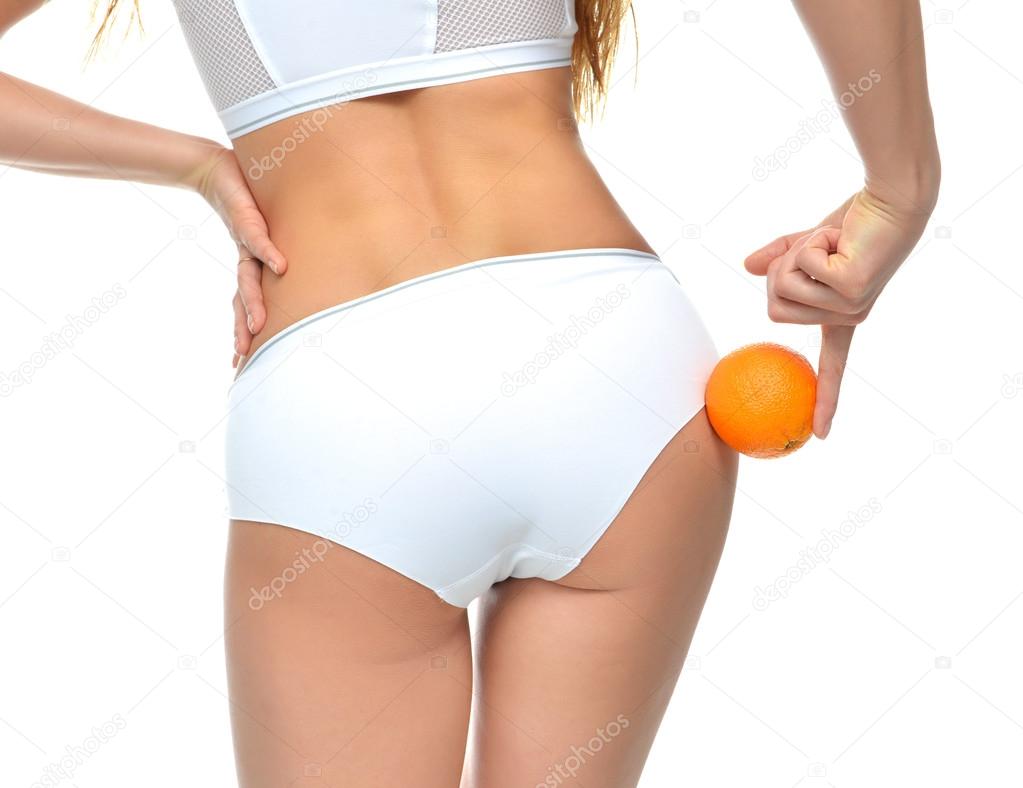 Hips legs buttocks and orange in hand cellulite liposuction woma